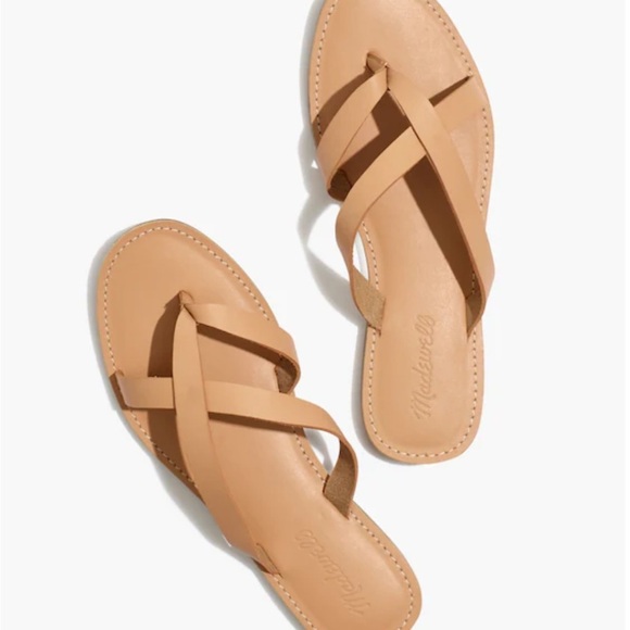 Madewell Shoes - MADEWELL SIZE 8.5 BOARDWALK THONG SANDAL SAND Leather preloved